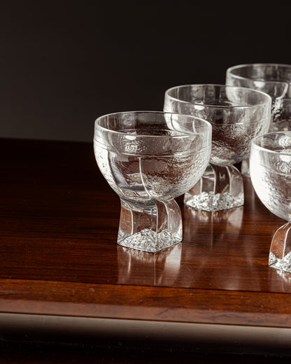 SET OF 6 CRYSTAL GLASSES, TADDEI, 1960s