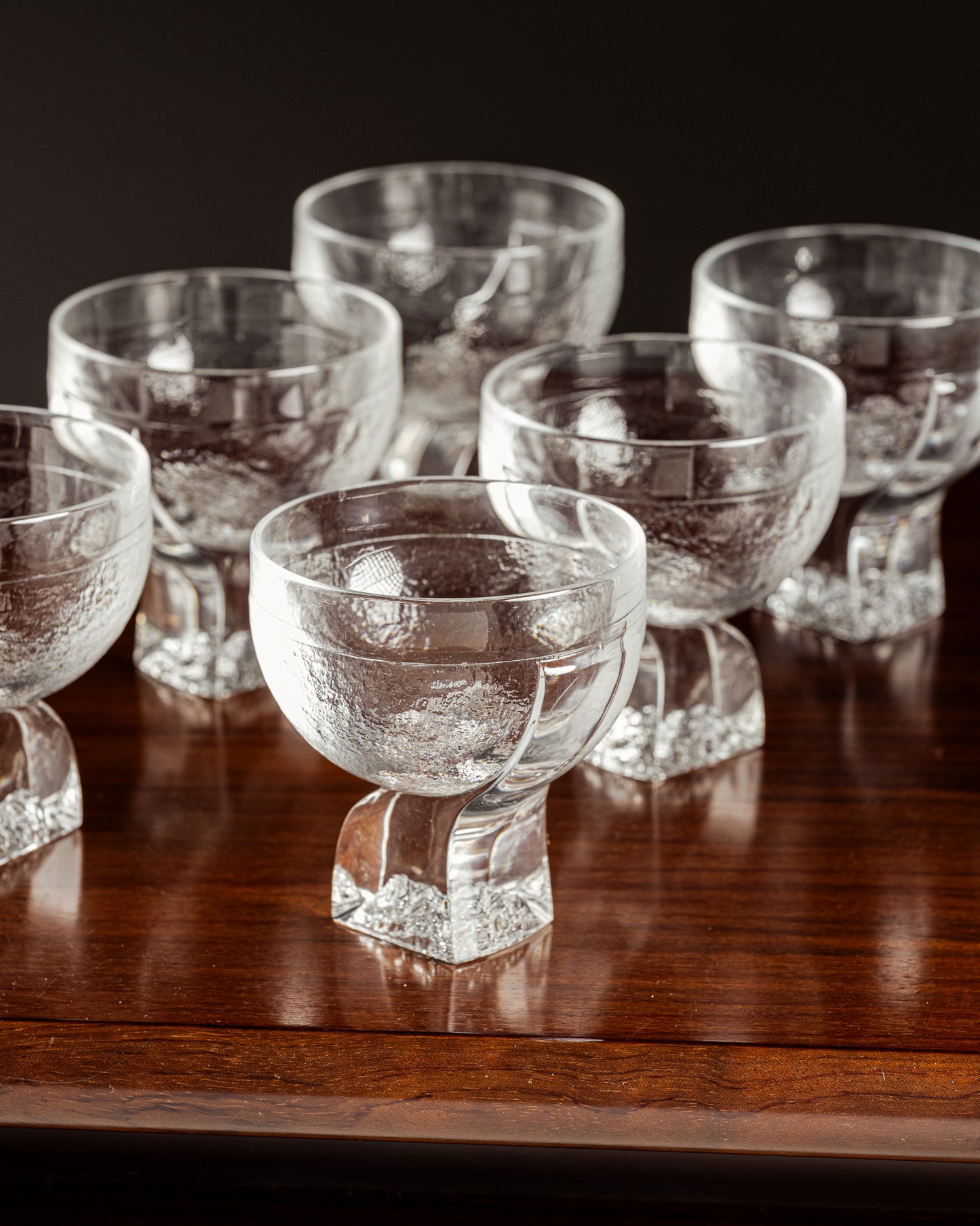 SET OF 6 CRYSTAL GLASSES, TADDEI, 1960s