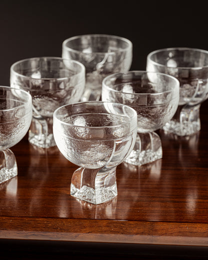 SET OF 6 CRYSTAL GLASSES, TADDEI, 1960s