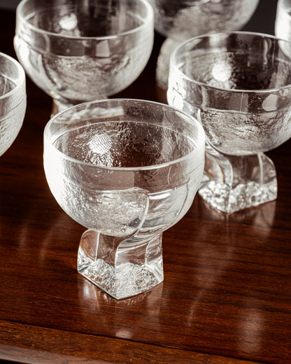 SET OF 6 CRYSTAL GLASSES, TADDEI, 1960s