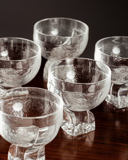 SET OF 6 CRYSTAL GLASSES, TADDEI, 1960s