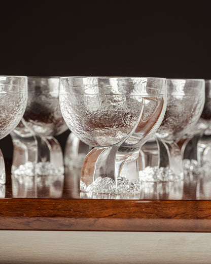 SET OF 6 CRYSTAL GLASSES, TADDEI, 1960s