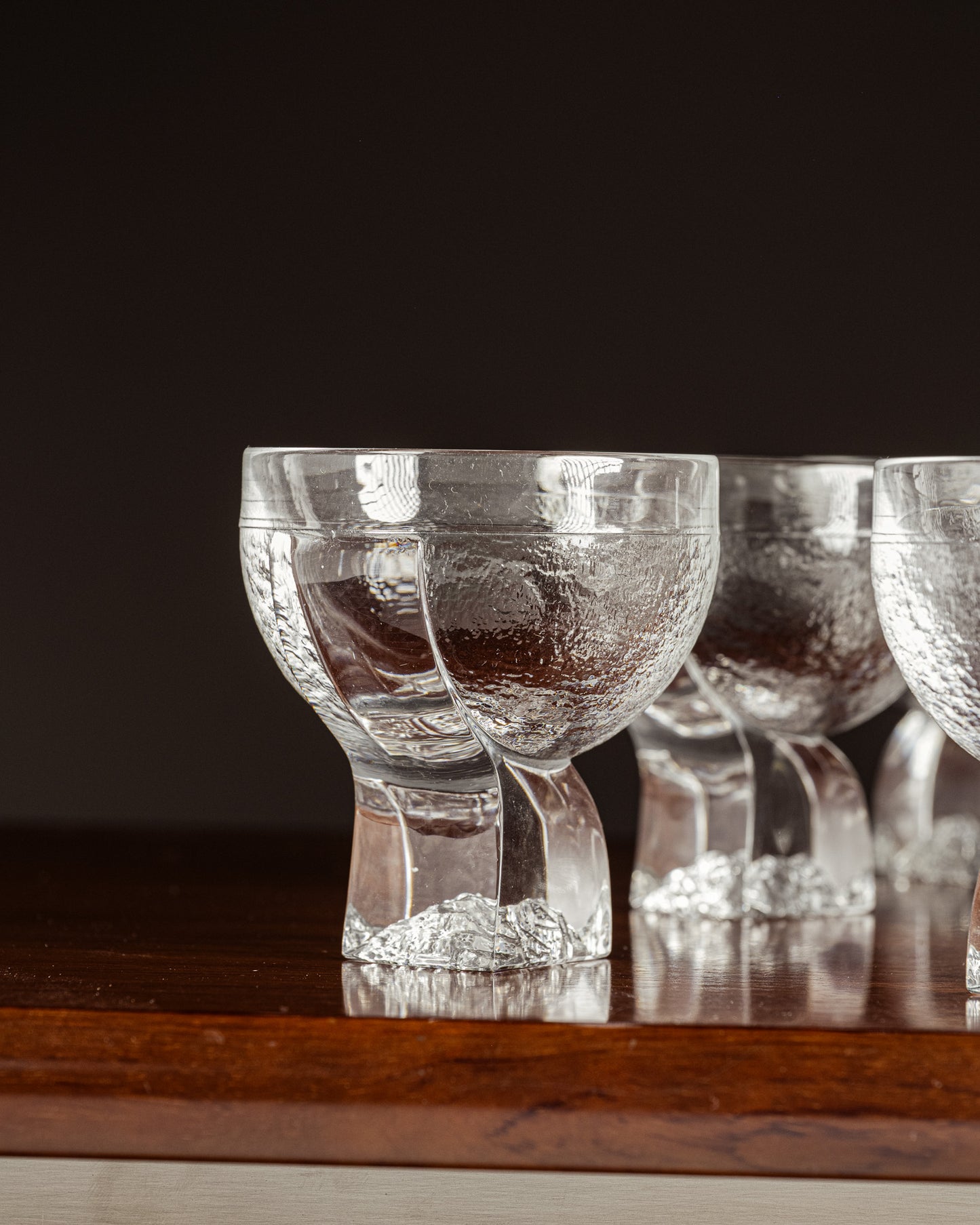 SET OF 6 CRYSTAL GLASSES, TADDEI, 1960s