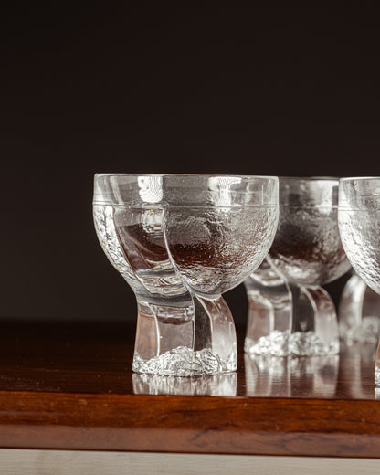 SET OF 6 CRYSTAL GLASSES, TADDEI, 1960s