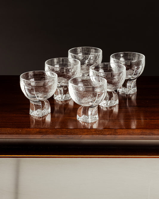 SET OF 6 CRYSTAL GLASSES, TADDEI, 1960s