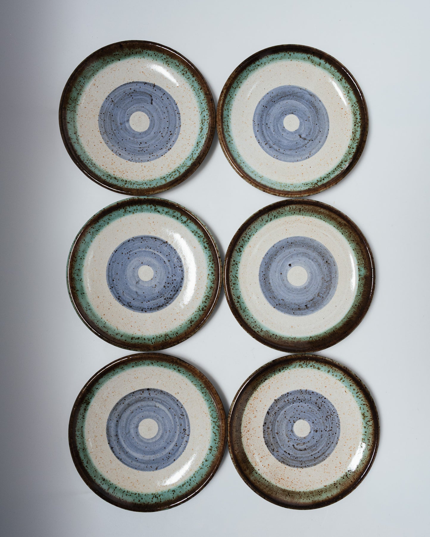 SET OF 6 PLATES, LA ROUE, VALLAURIS, 1960s