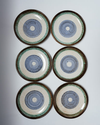SET OF 6 PLATES, LA ROUE, VALLAURIS, 1960s
