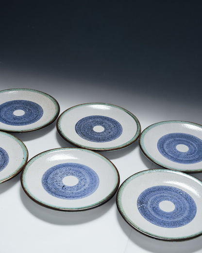 DINNER SERVICE FOR 6 PLATES AND A PLATTER, LA ROUE, VALLAURIS, 1950s