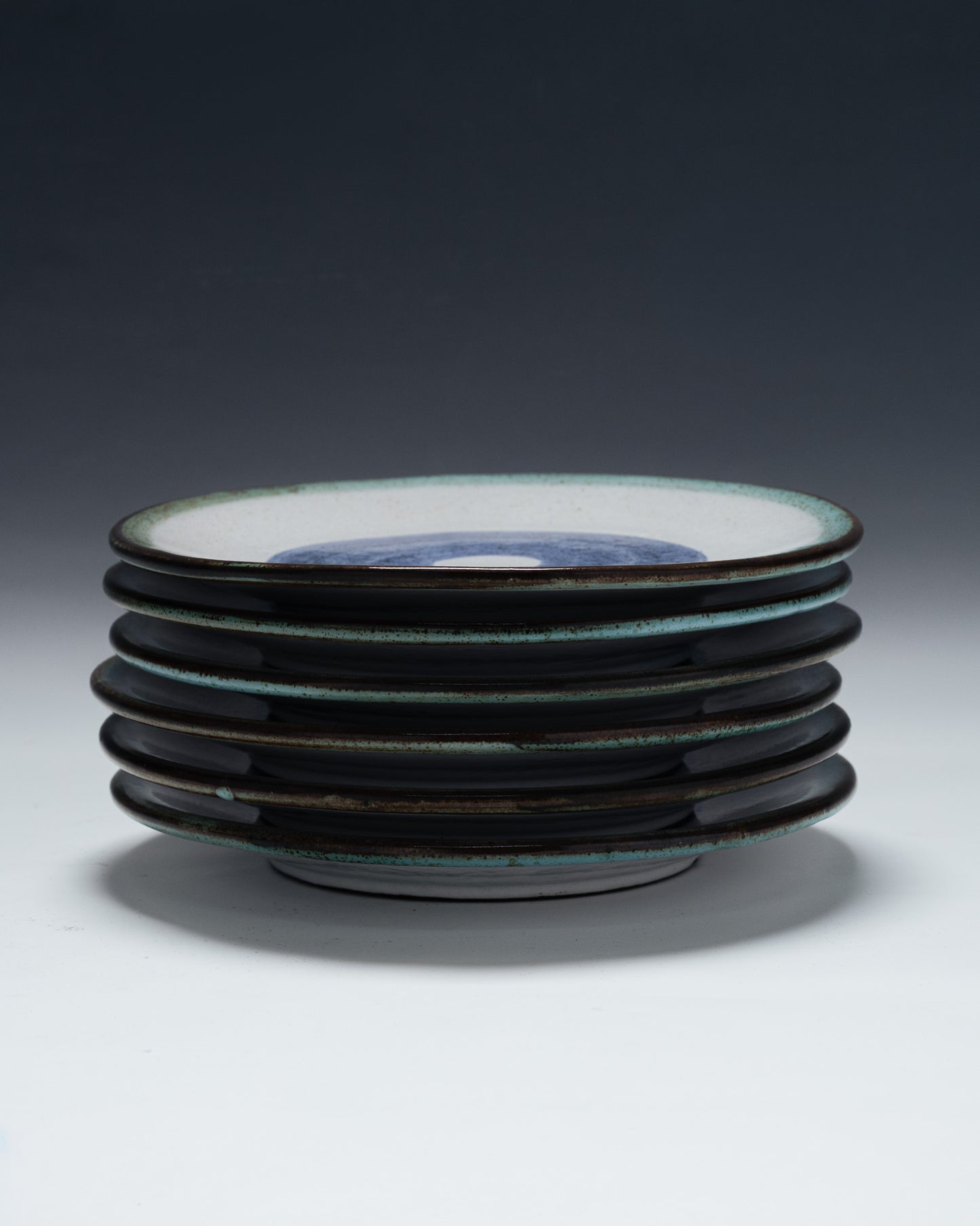 DINNER SERVICE FOR 6 PLATES AND A PLATTER, LA ROUE, VALLAURIS, 1950s