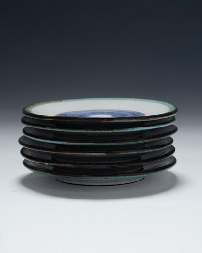 DINNER SERVICE FOR 6 PLATES AND A PLATTER, LA ROUE, VALLAURIS, 1950s