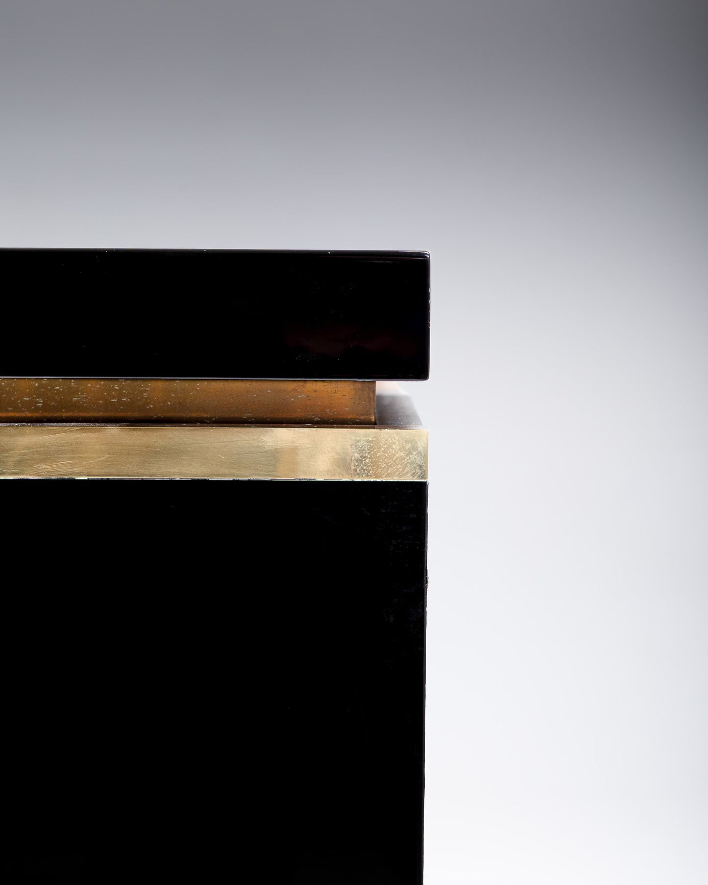 BLACK LACQUERED SIDEBOARD, JEAN-CLAUDE MAHEY, 1970s