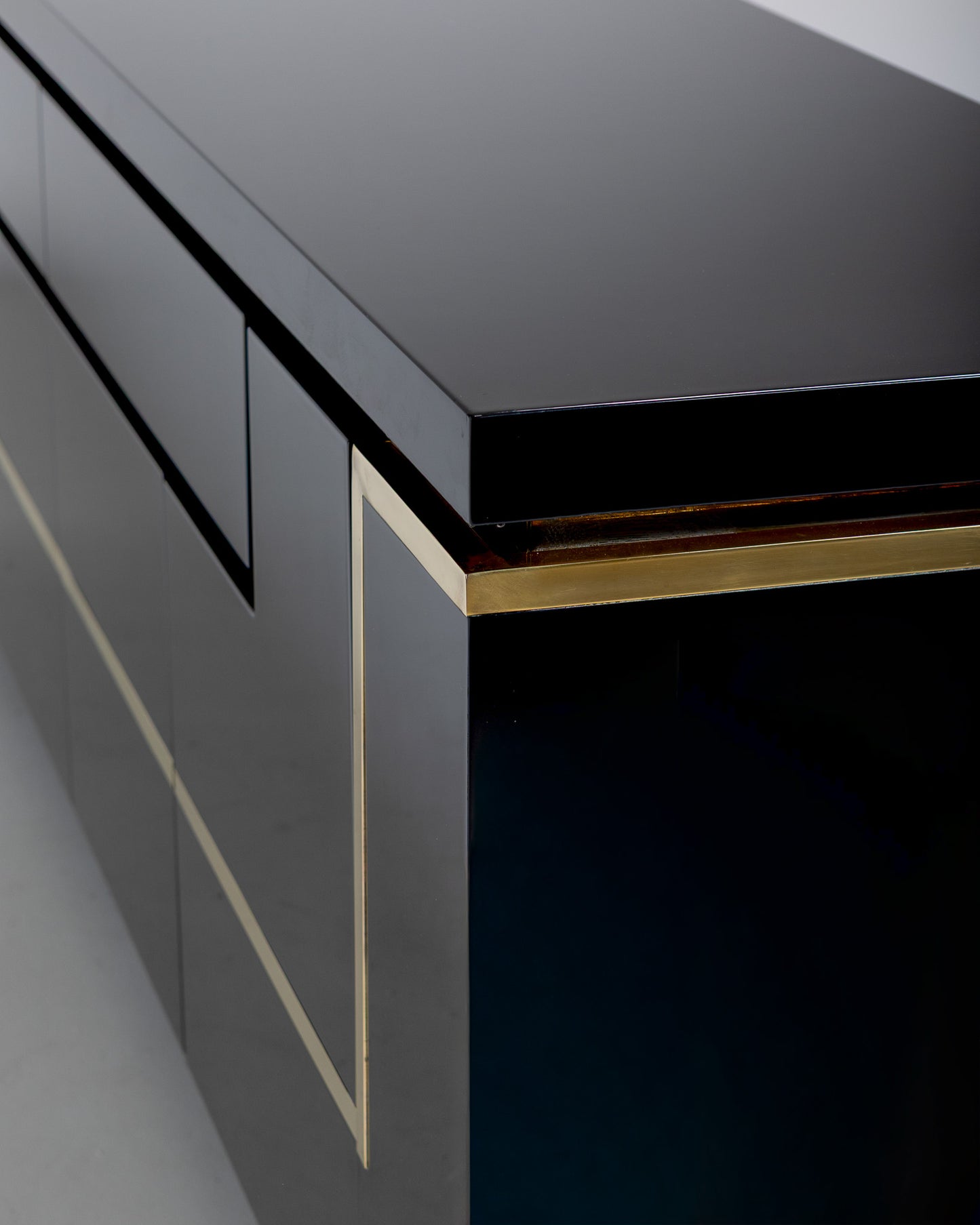 BLACK LACQUERED SIDEBOARD, JEAN-CLAUDE MAHEY, 1970s