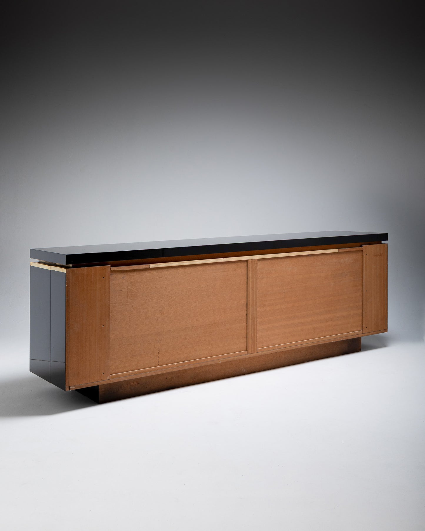 BLACK LACQUERED SIDEBOARD, JEAN-CLAUDE MAHEY, 1970s