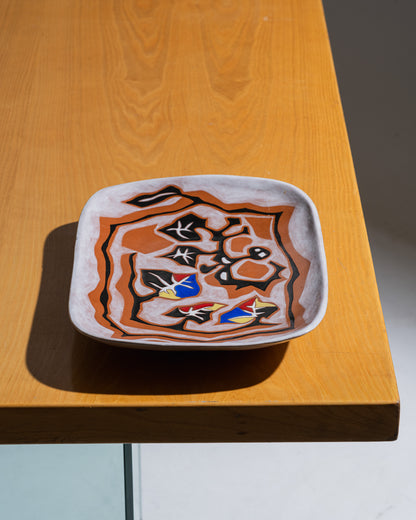 RECTANGULAR CERAMIC DISH, JEAN LURÇAT, 1950s