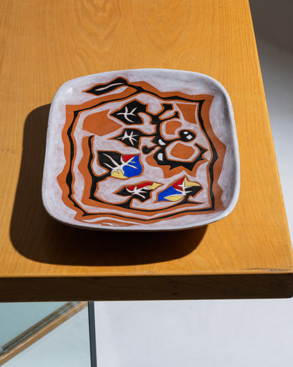 RECTANGULAR CERAMIC DISH, JEAN LURÇAT, 1950s