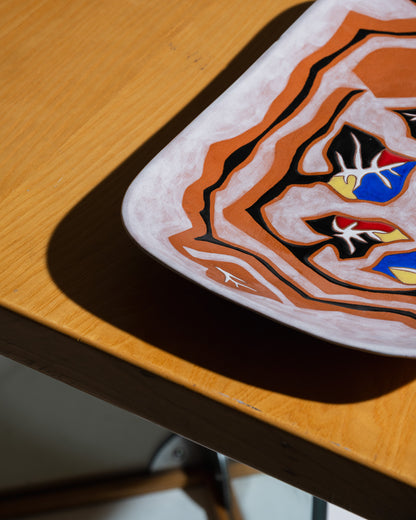 RECTANGULAR CERAMIC DISH, JEAN LURÇAT, 1950s