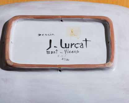 RECTANGULAR CERAMIC DISH, JEAN LURÇAT, 1950s