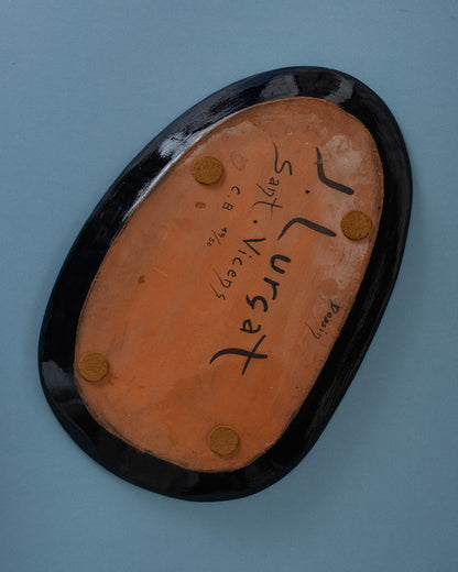 PLAT EN CÉRAMIQUE, JEAN LURÇAT, 1950s