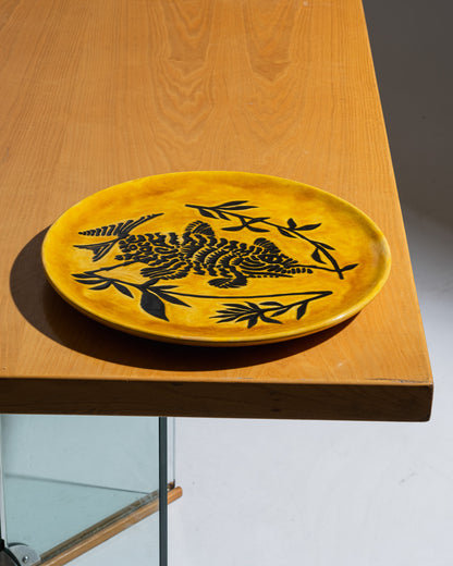 PLAT ROND EN CÉRAMIQUE, JEAN LURÇAT, 1950s