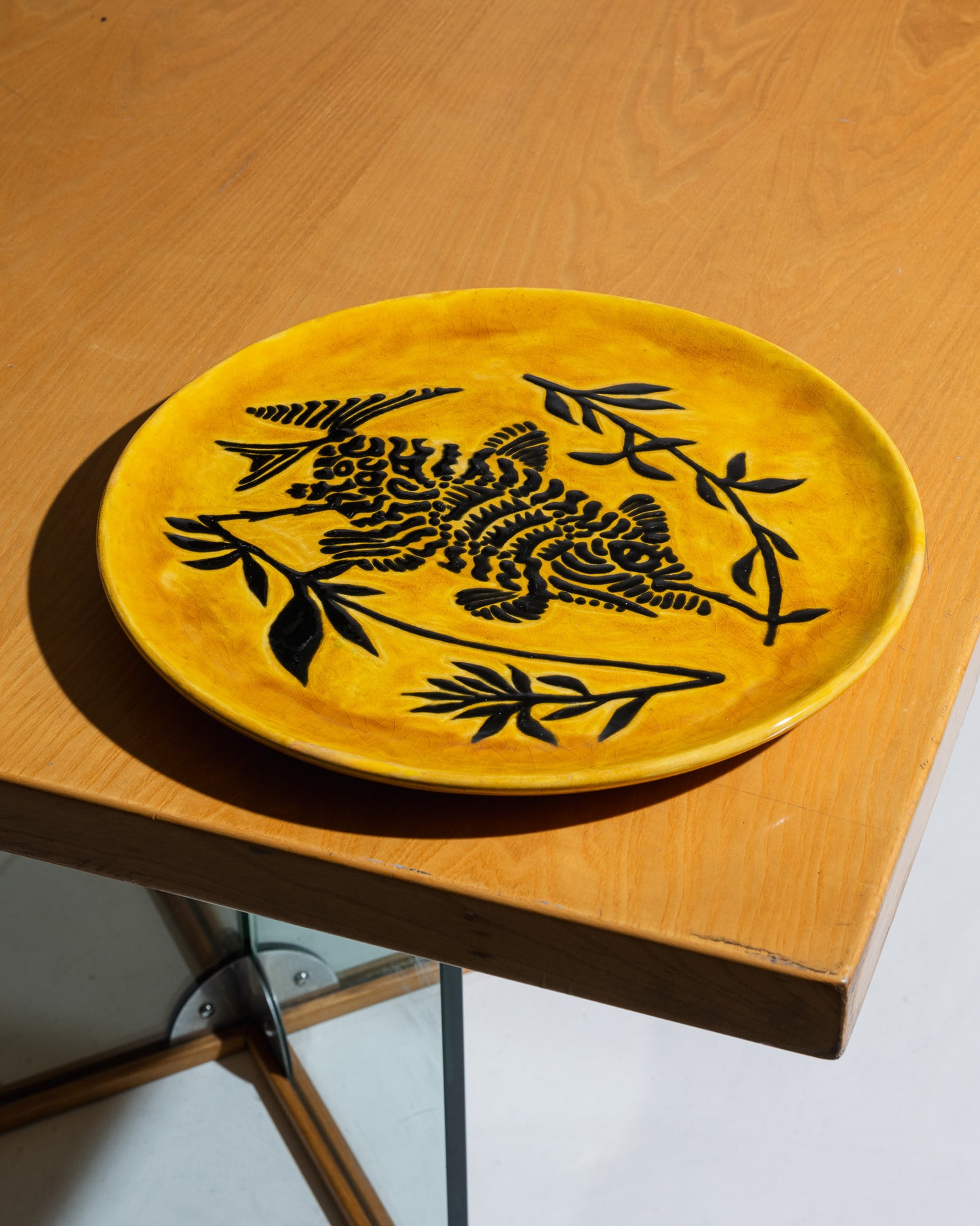 PLAT ROND EN CÉRAMIQUE, JEAN LURÇAT, 1950s