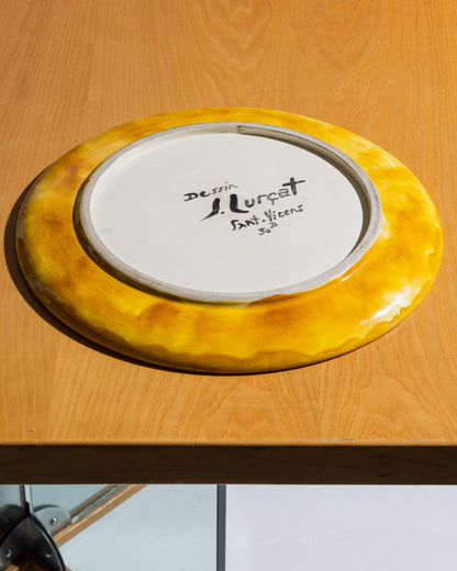 PLAT ROND EN CÉRAMIQUE, JEAN LURÇAT, 1950s