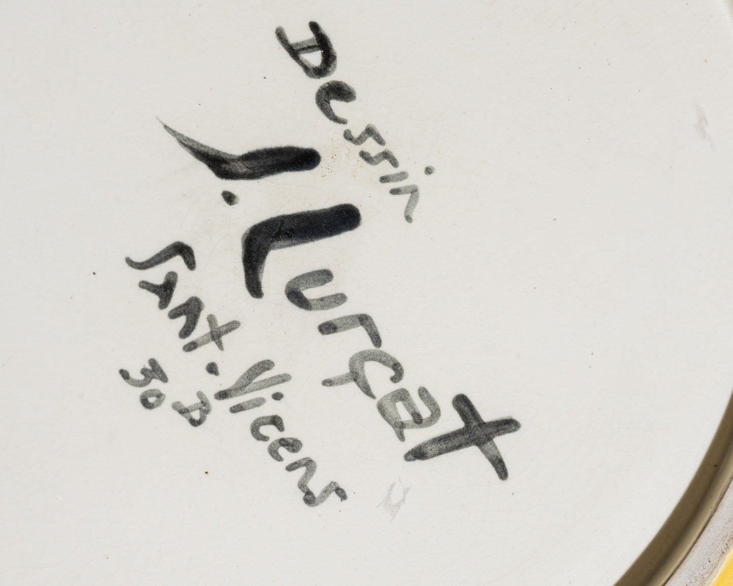 PLAT ROND EN CÉRAMIQUE, JEAN LURÇAT, 1950s