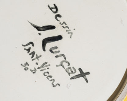 PLAT ROND EN CÉRAMIQUE, JEAN LURÇAT, 1950s