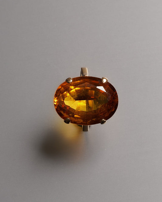 BAGUE EN OR 18 CARATS ET CITRINE