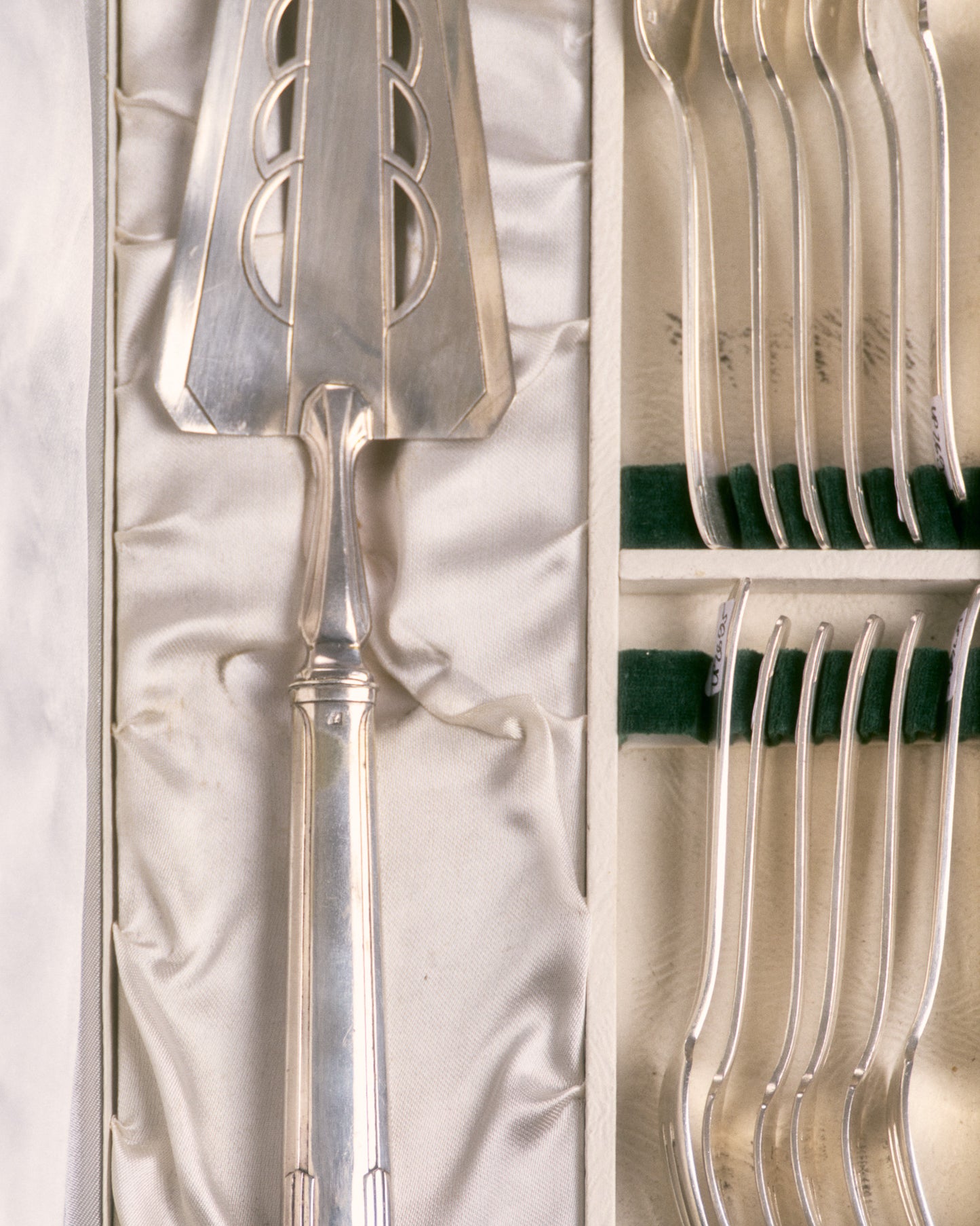 SILVER METAL DESSERT SERVICE, HENRI CARRAUD