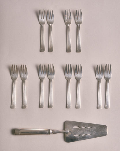SILVER METAL DESSERT SERVICE, HENRI CARRAUD