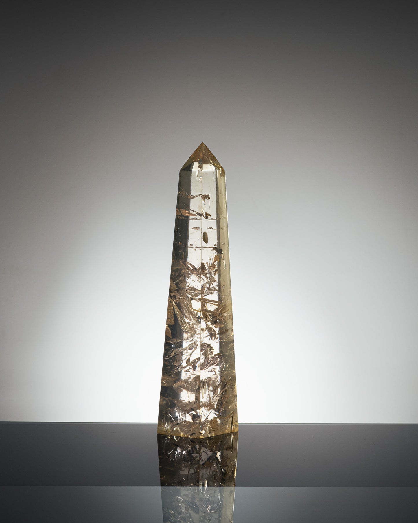 LARGE RESIN OBELISK, GIRAUDON, 1970s