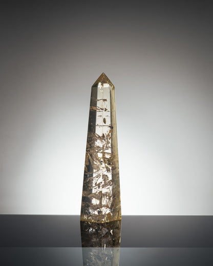 LARGE RESIN OBELISK, GIRAUDON, 1970s