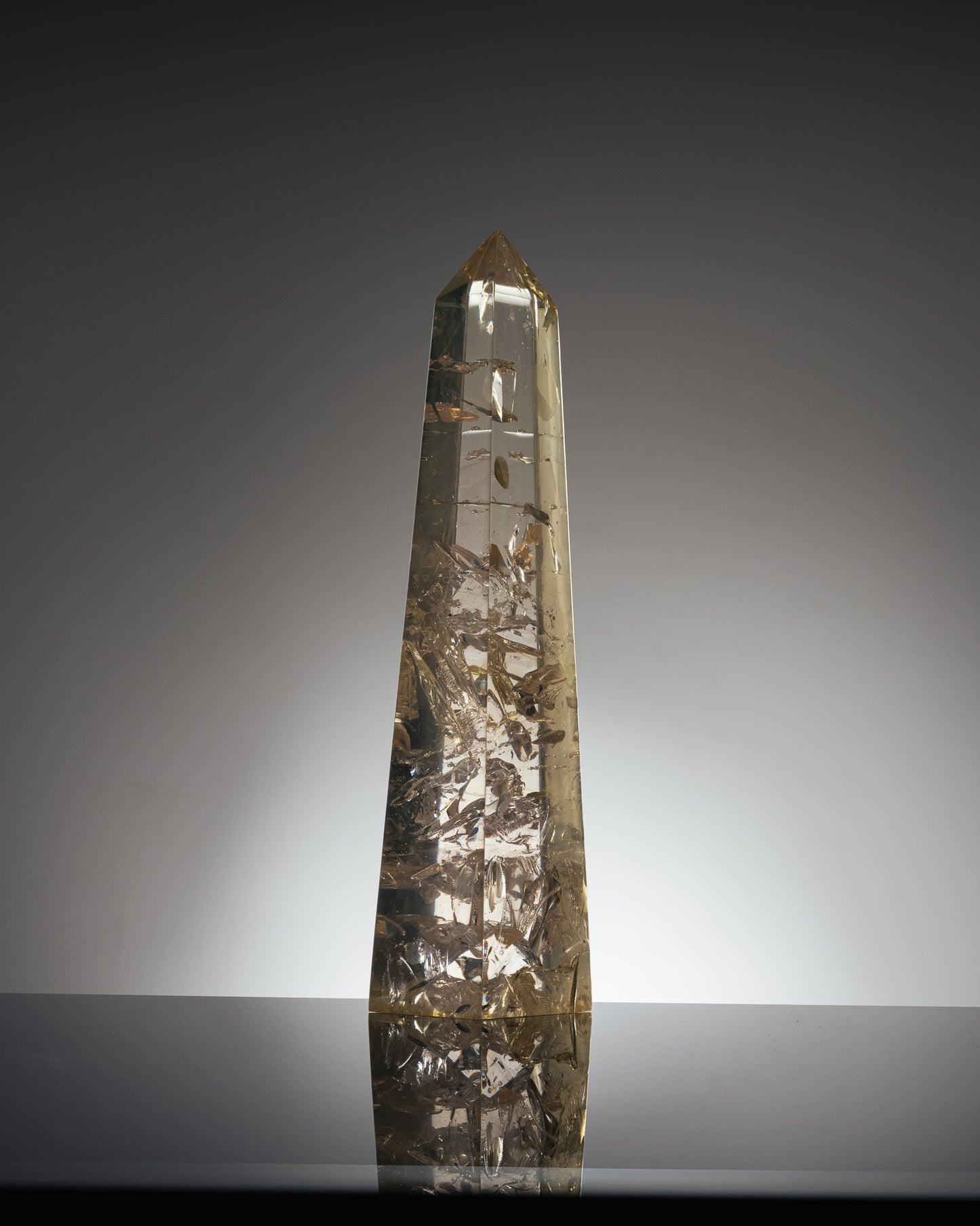 LARGE RESIN OBELISK, GIRAUDON, 1970s