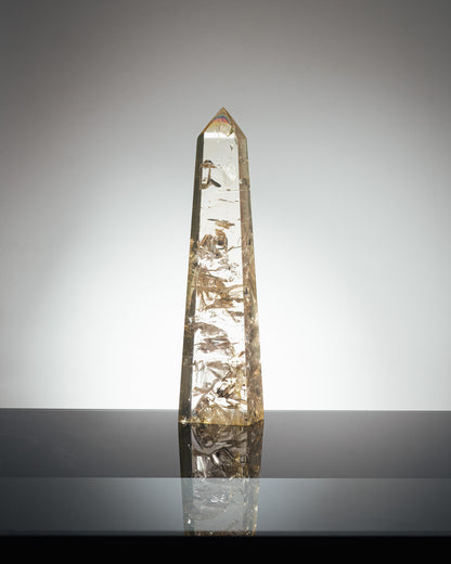 LARGE RESIN OBELISK, GIRAUDON, 1970s