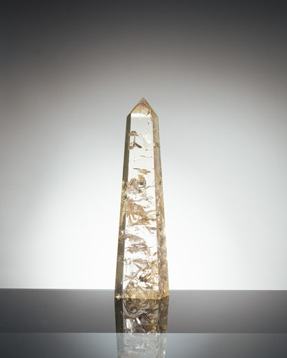 LARGE RESIN OBELISK, GIRAUDON, 1970s