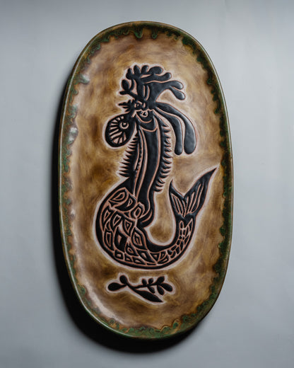 PLAT EN CÉRAMIQUE, JEAN LURÇAT, 1950s