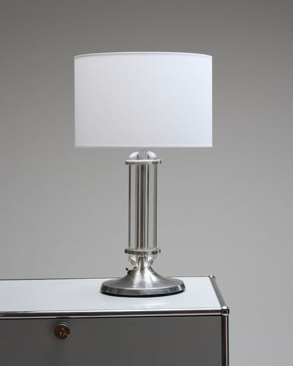 Plexiglass and metal art deco lamp, 1930s