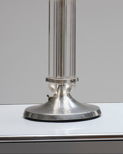 Plexiglass and metal art deco lamp, 1930s