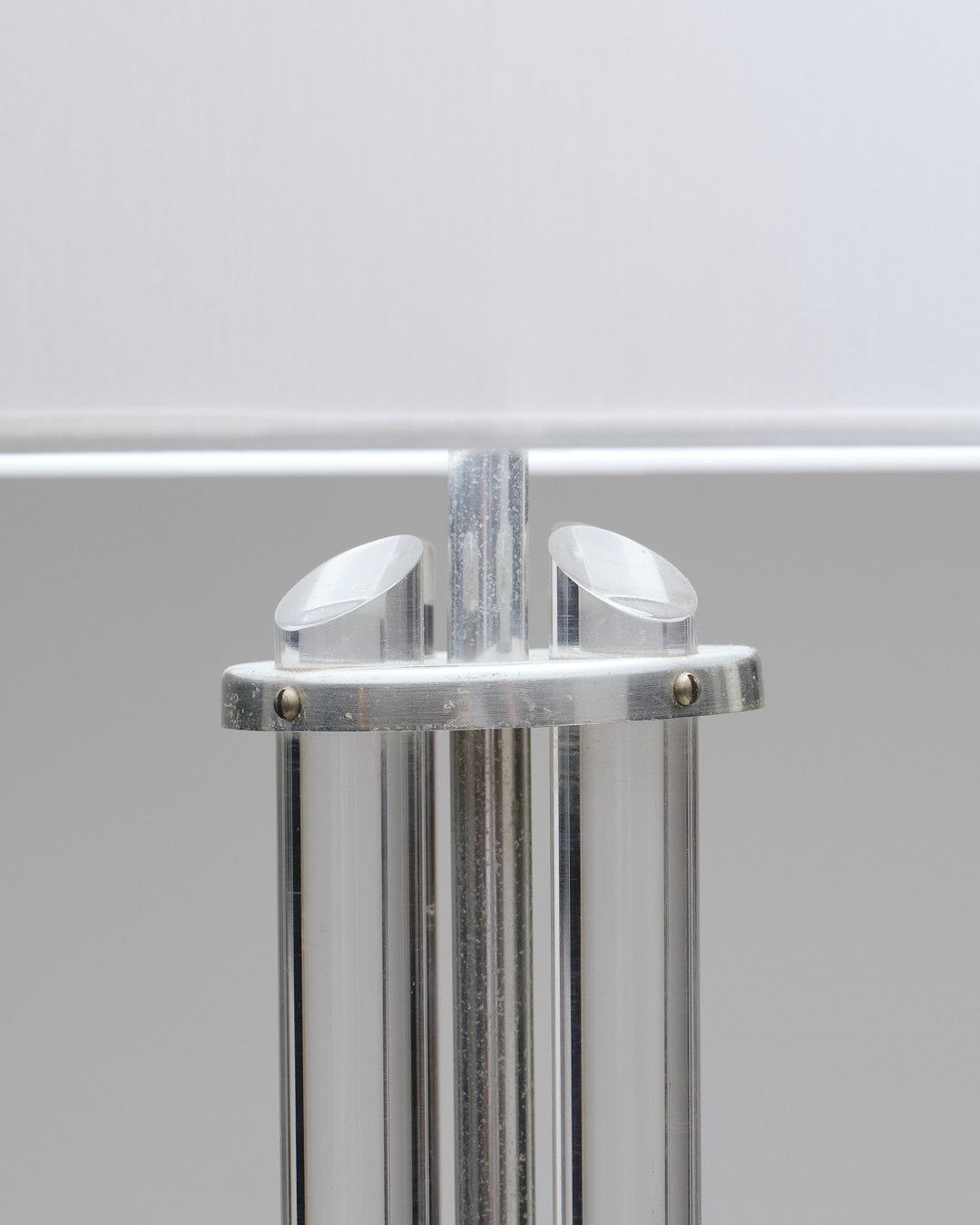 Plexiglass and metal art deco lamp, 1930s