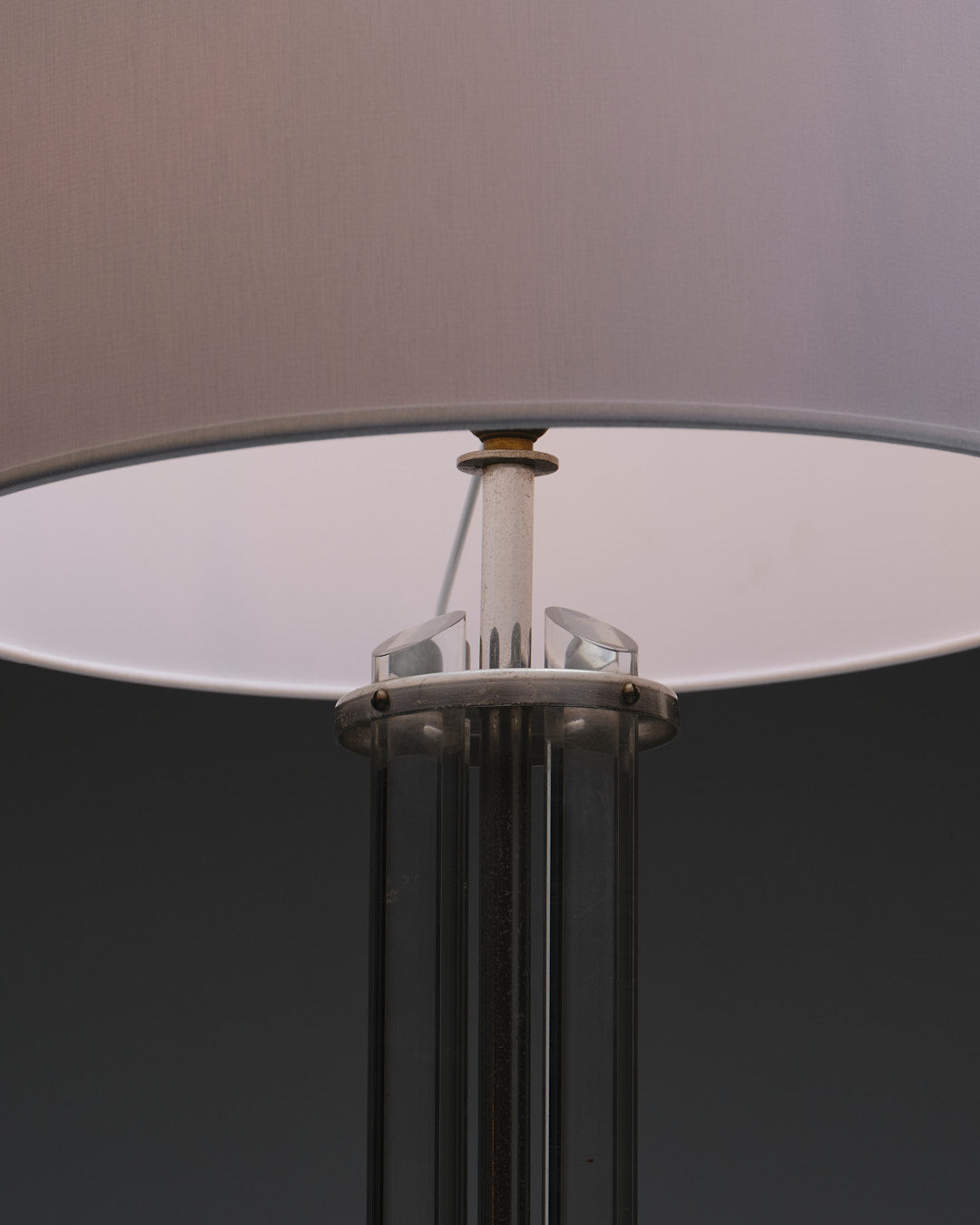 Plexiglass and metal art deco lamp, 1930s