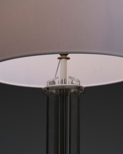 Plexiglass and metal art deco lamp, 1930s