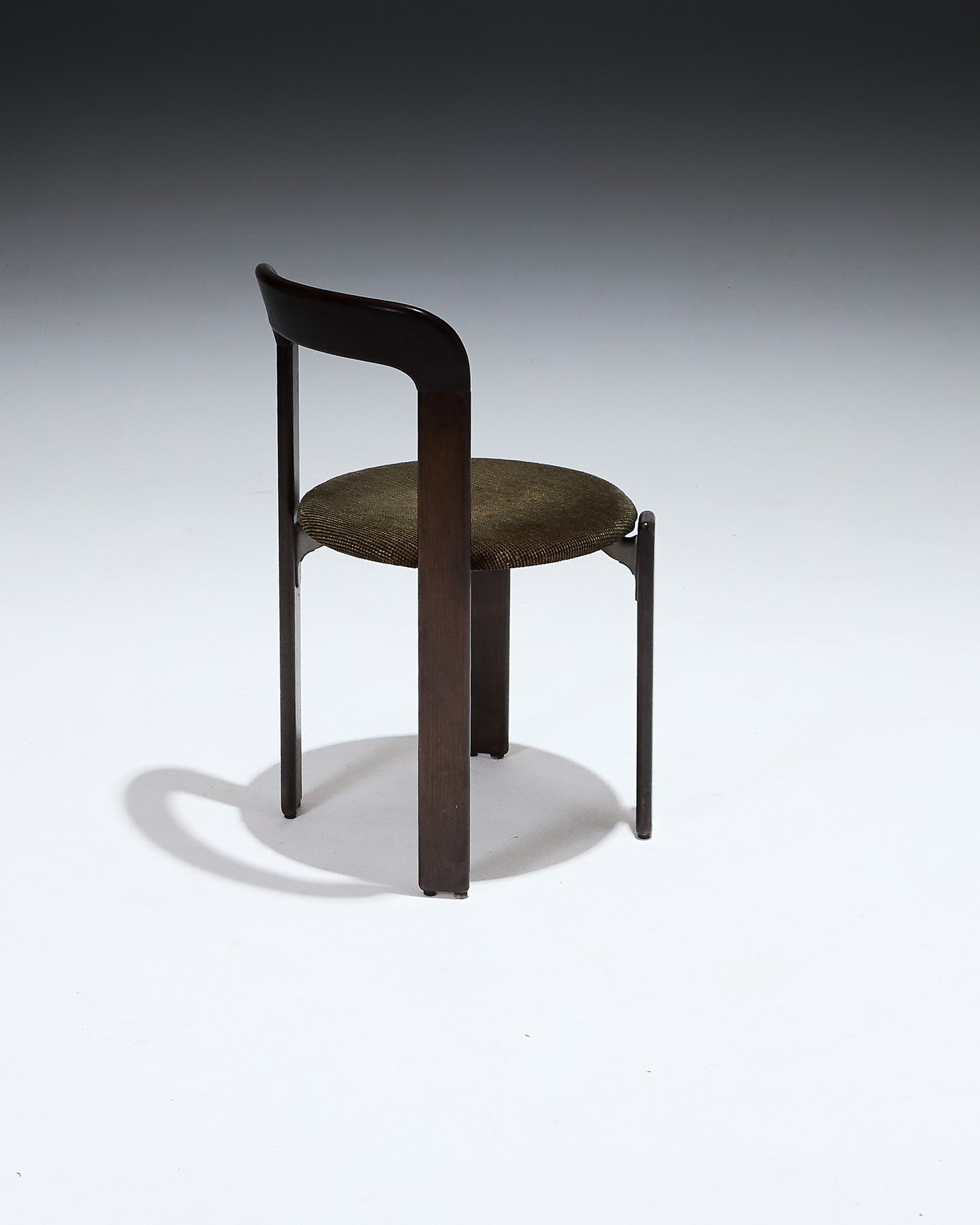 WOOD AND FABRIC CHAIR, BRUNO REY, 1970s