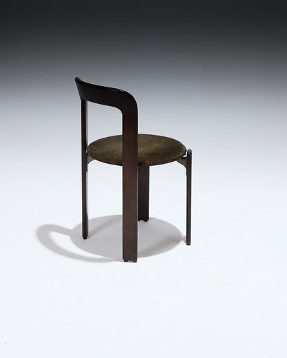 WOOD AND FABRIC CHAIR, BRUNO REY, 1970s