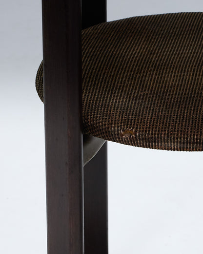 WOOD AND FABRIC CHAIR, BRUNO REY, 1970s