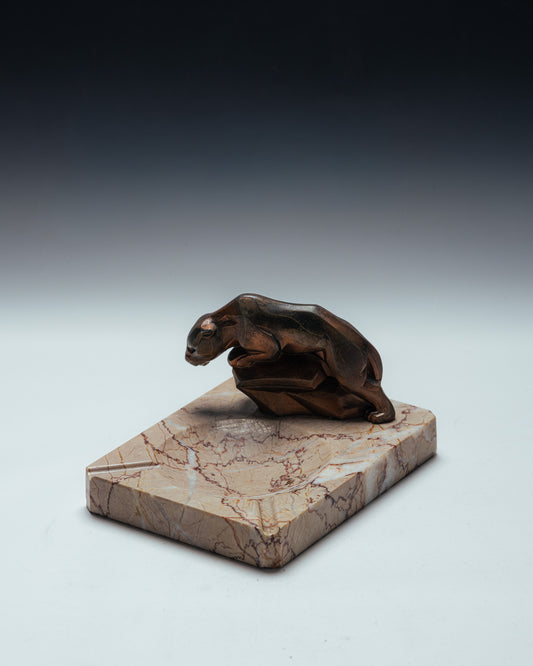 CENDRIER ART DÉCO EN MARBRE ET BRONZE, 1930s