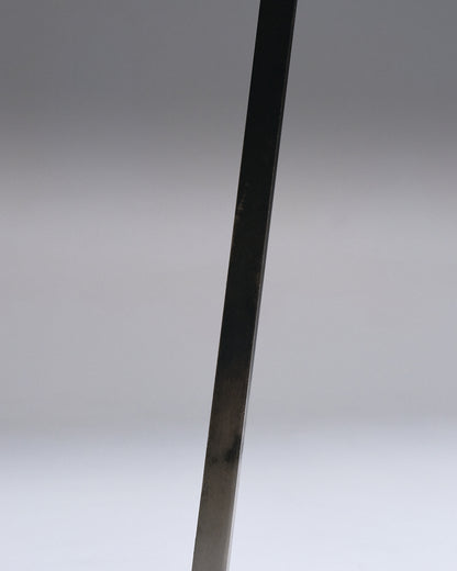 PAIRE DE CHENETS MODERNISTES EN ACIER BROSSÉ, 1970s