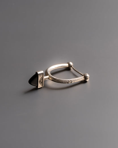 BOUCLE D'OREILLE IASAH EN ARGENT 925 ET ONYX