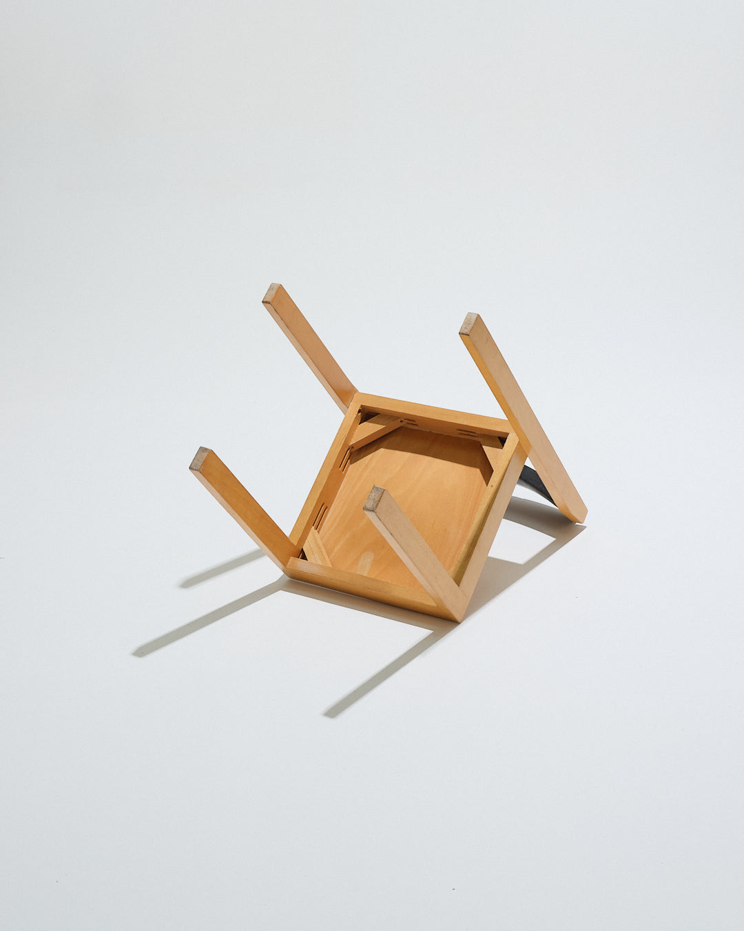 Set of 8 stackable wooden chairs, 1950s