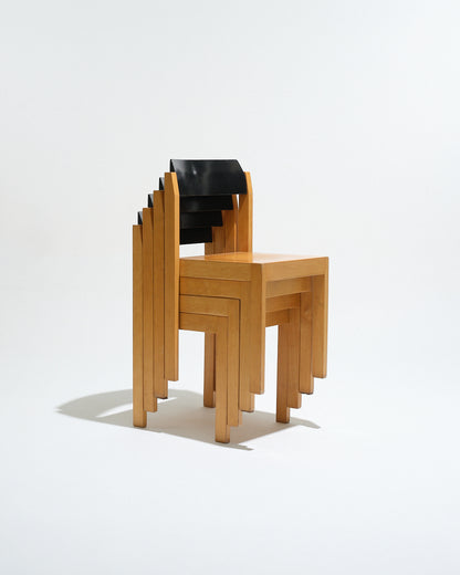 CHAISE EMPILABLE EN BOIS, 1950s