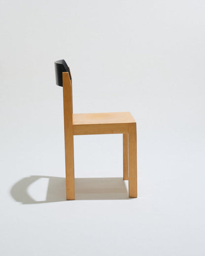 Set of 8 stackable wooden chairs, 1950s